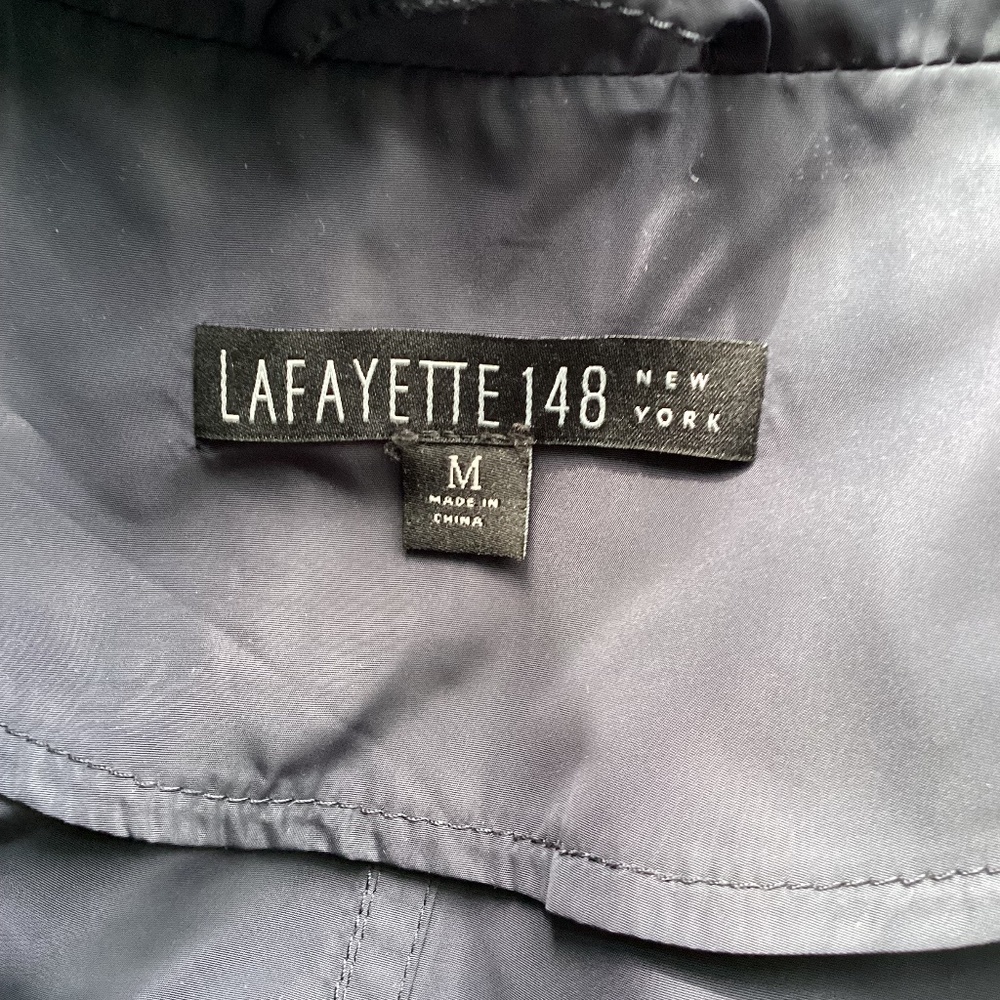 LAFAETTE 148 SZ MEDIUM NAVY SHORT SLEEVE PARKA JACKET CASUAL SPORT CHIC - Picture 8 of 13